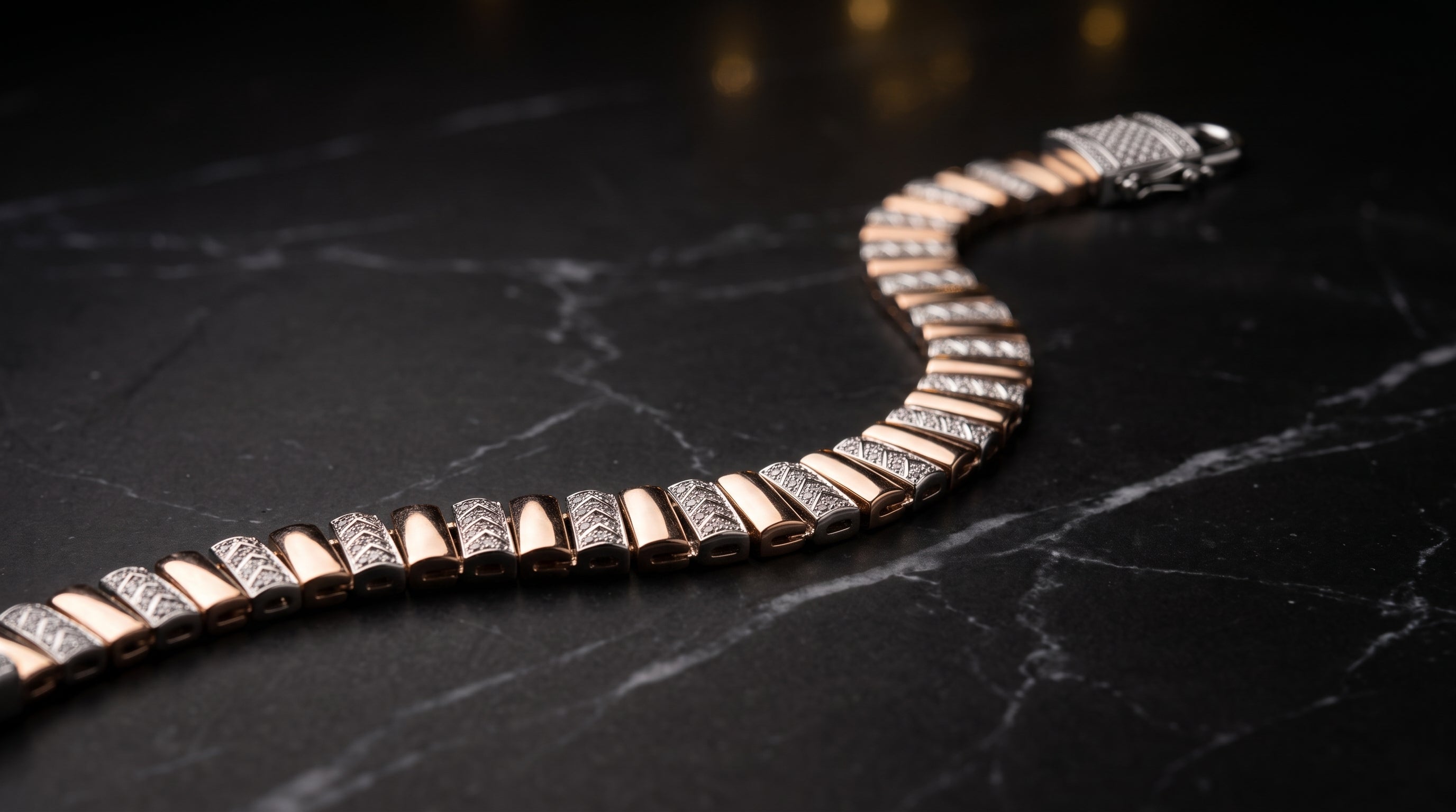The Signature Two-Tone Link Bracelet — Handcrafted Men's Statement Piece