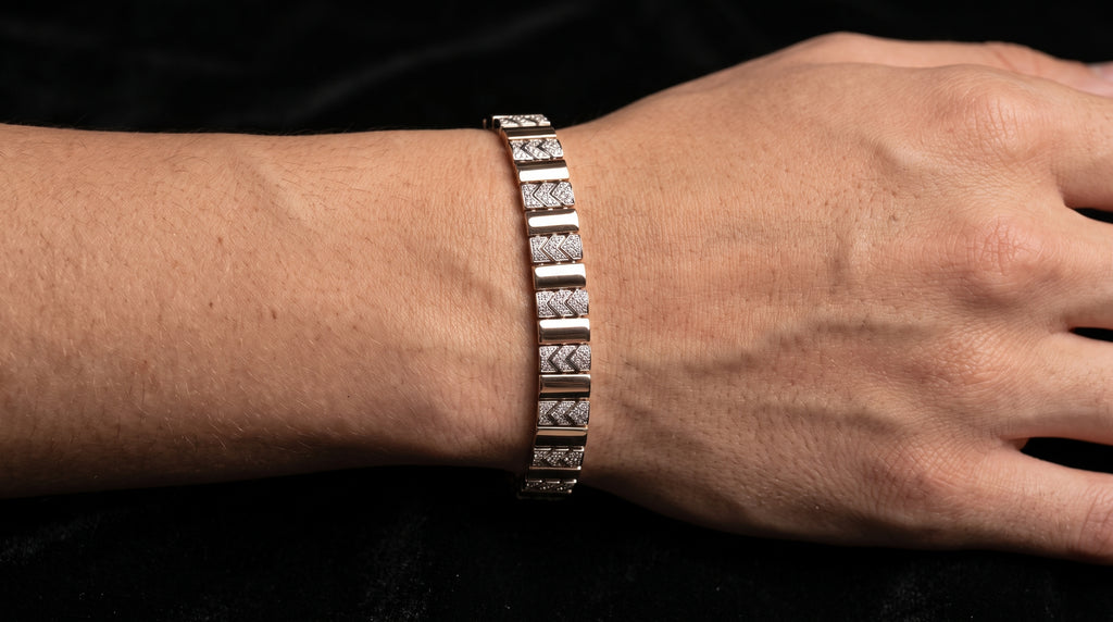 The Signature Two-Tone Link Bracelet — Handcrafted Men's Statement Piece