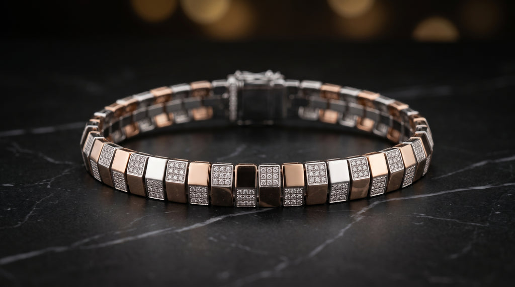 The Signature Two-Tone Link Bracelet — Handcrafted Men's Statement Piece