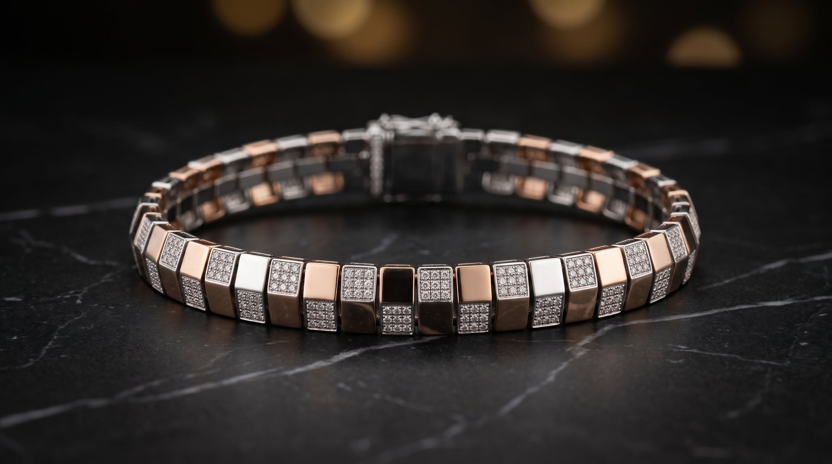 The Signature Two-Tone Link Bracelet — Handcrafted Men's Statement Piece