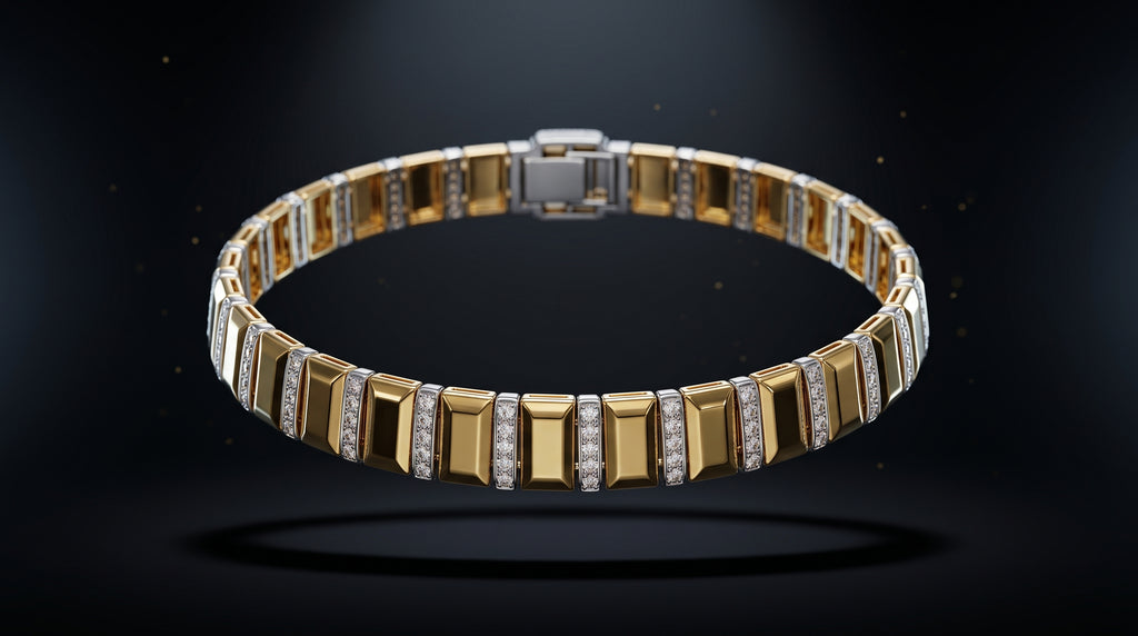 The Signature Two-Tone Link Bracelet — Handcrafted Men's Statement Piece
