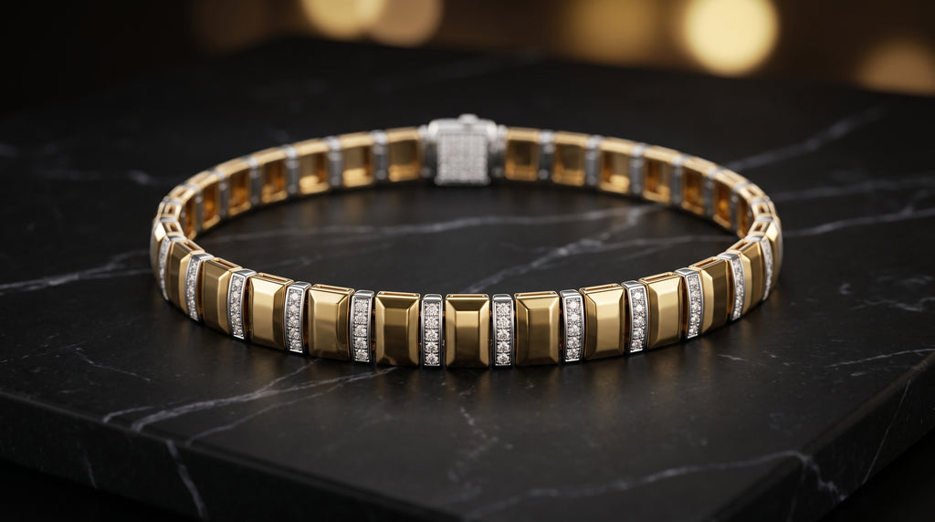 The Signature Two-Tone Link Bracelet — Handcrafted Men's Statement Piece