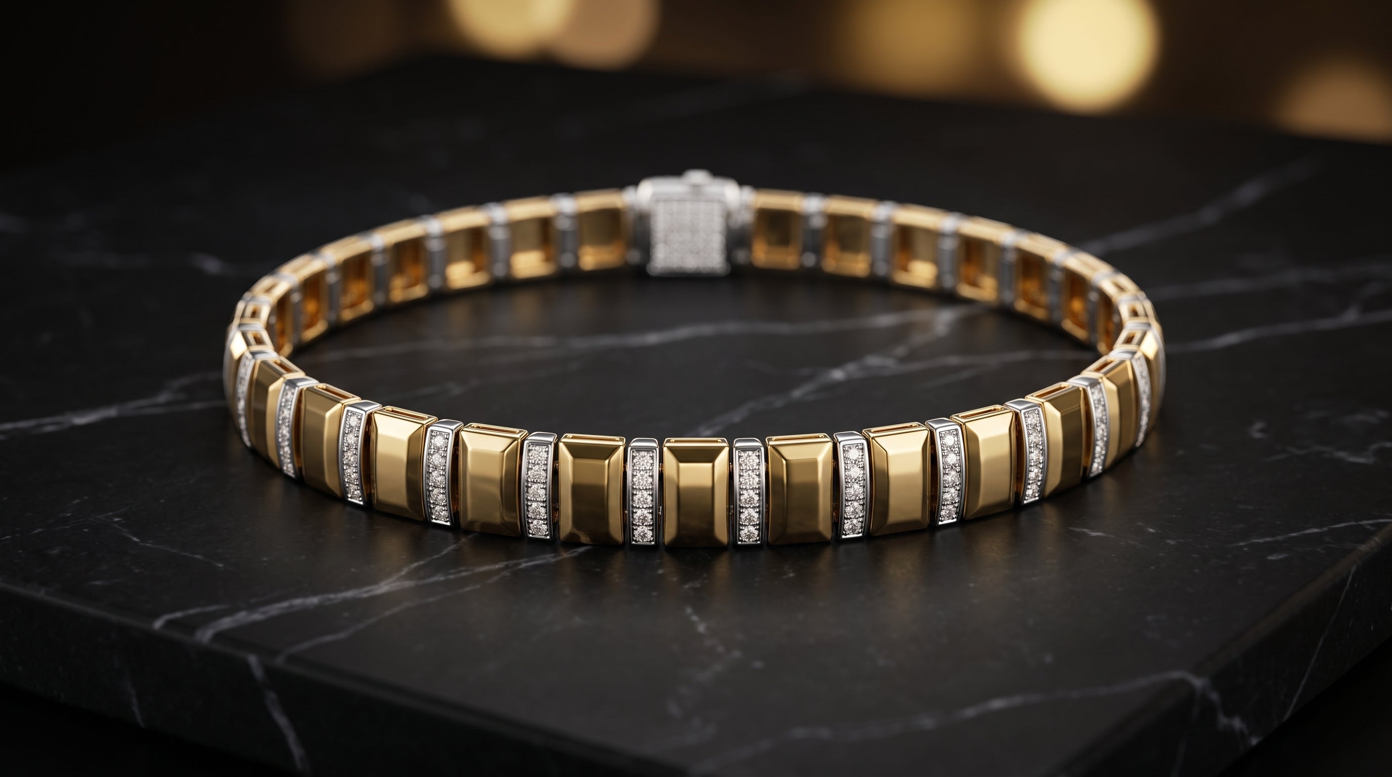 The Signature Two-Tone Link Bracelet — Handcrafted Men's Statement Piece