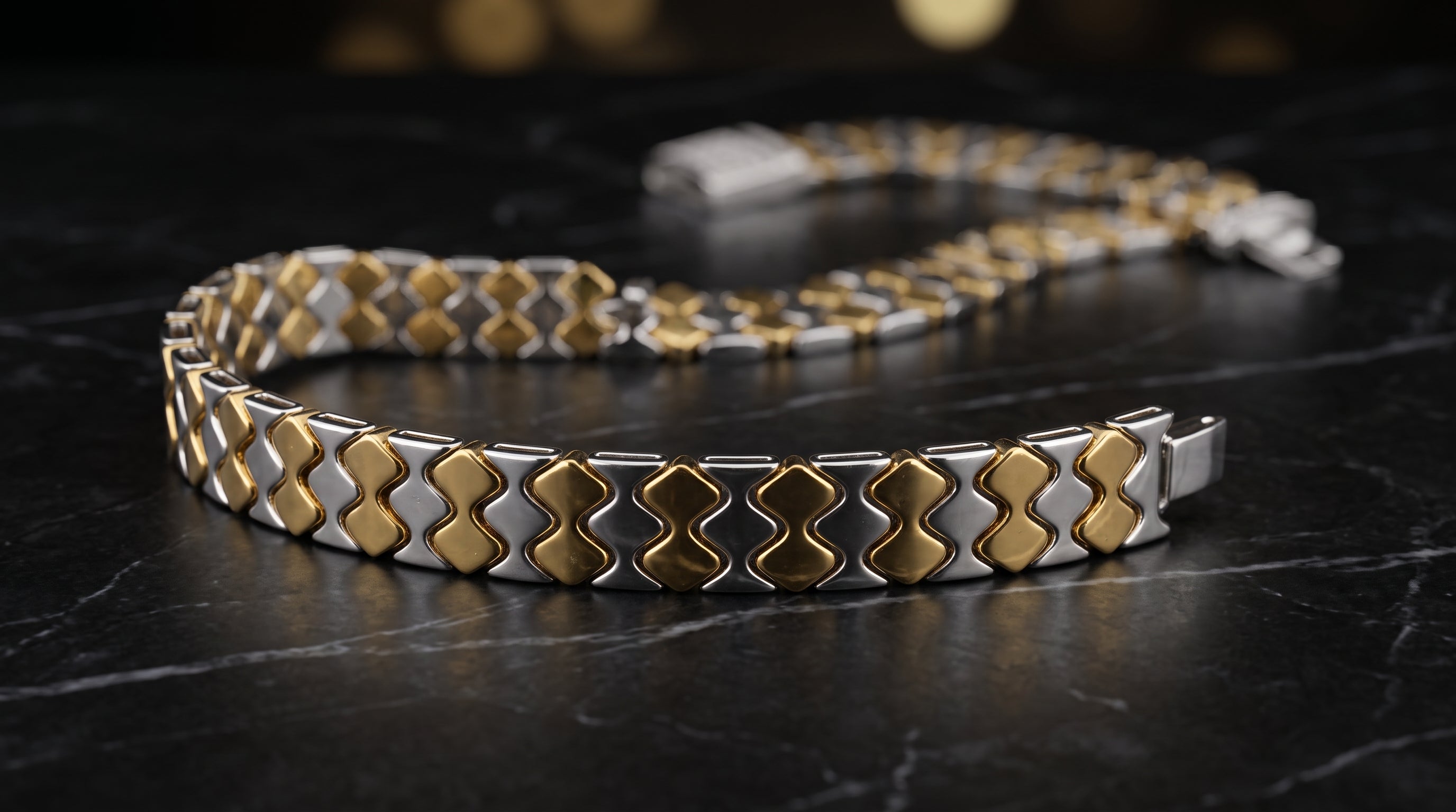 The Signature Two-Tone Link Bracelet — Handcrafted Men's Statement Piece