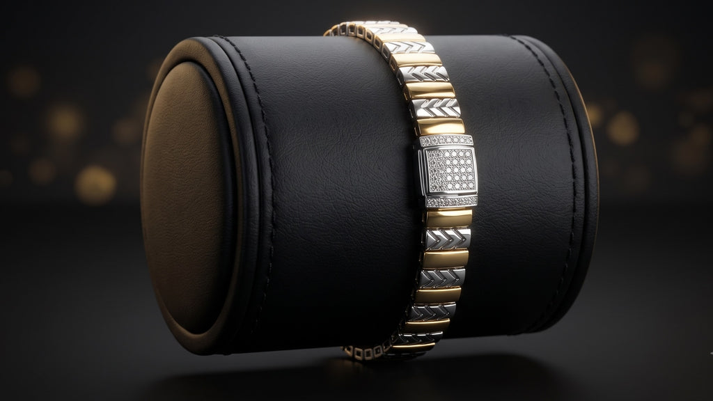 The Signature Two-Tone Link Bracelet — Handcrafted Men's Statement Piece