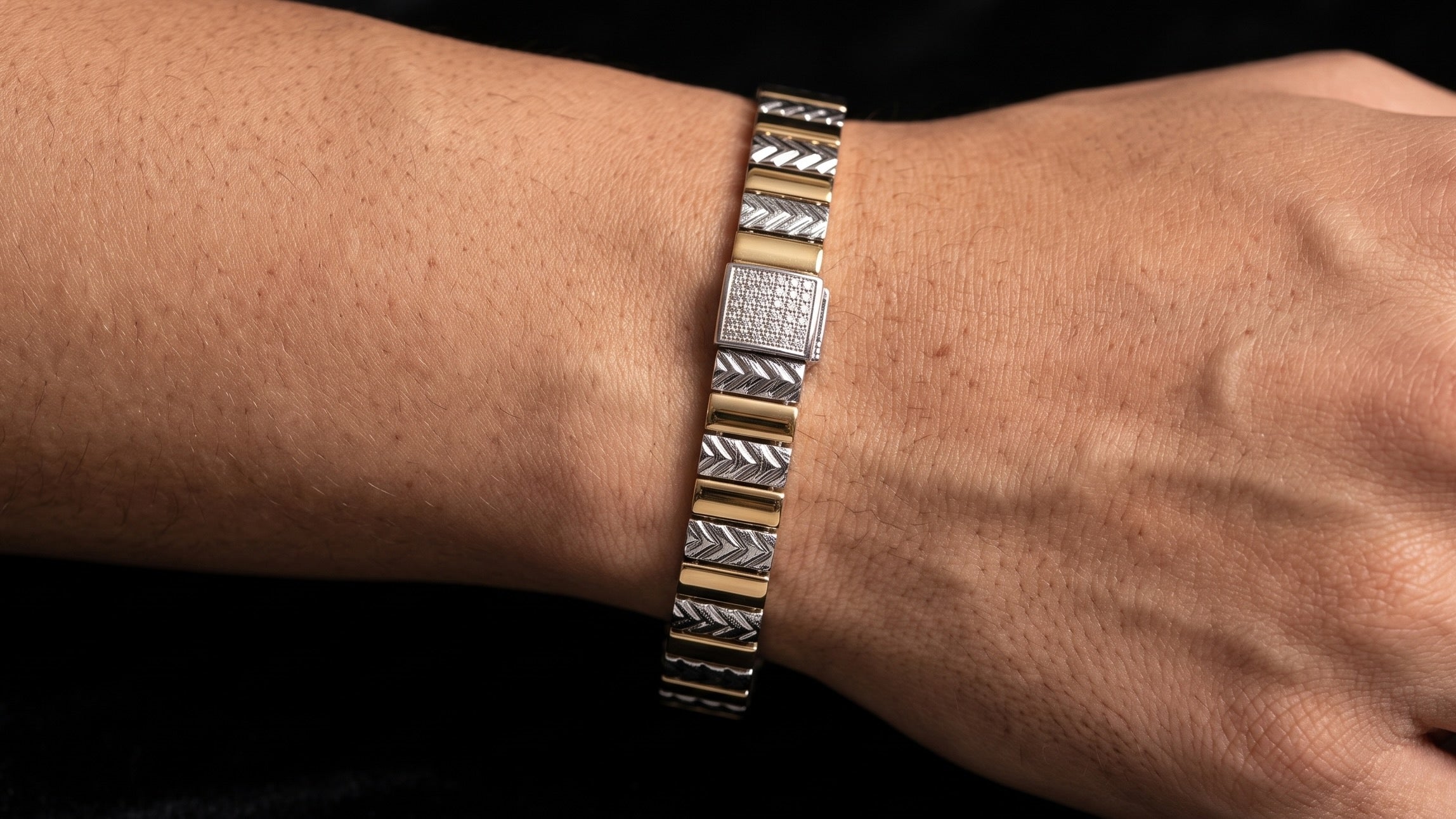 The Signature Two-Tone Link Bracelet — Handcrafted Men's Statement Piece