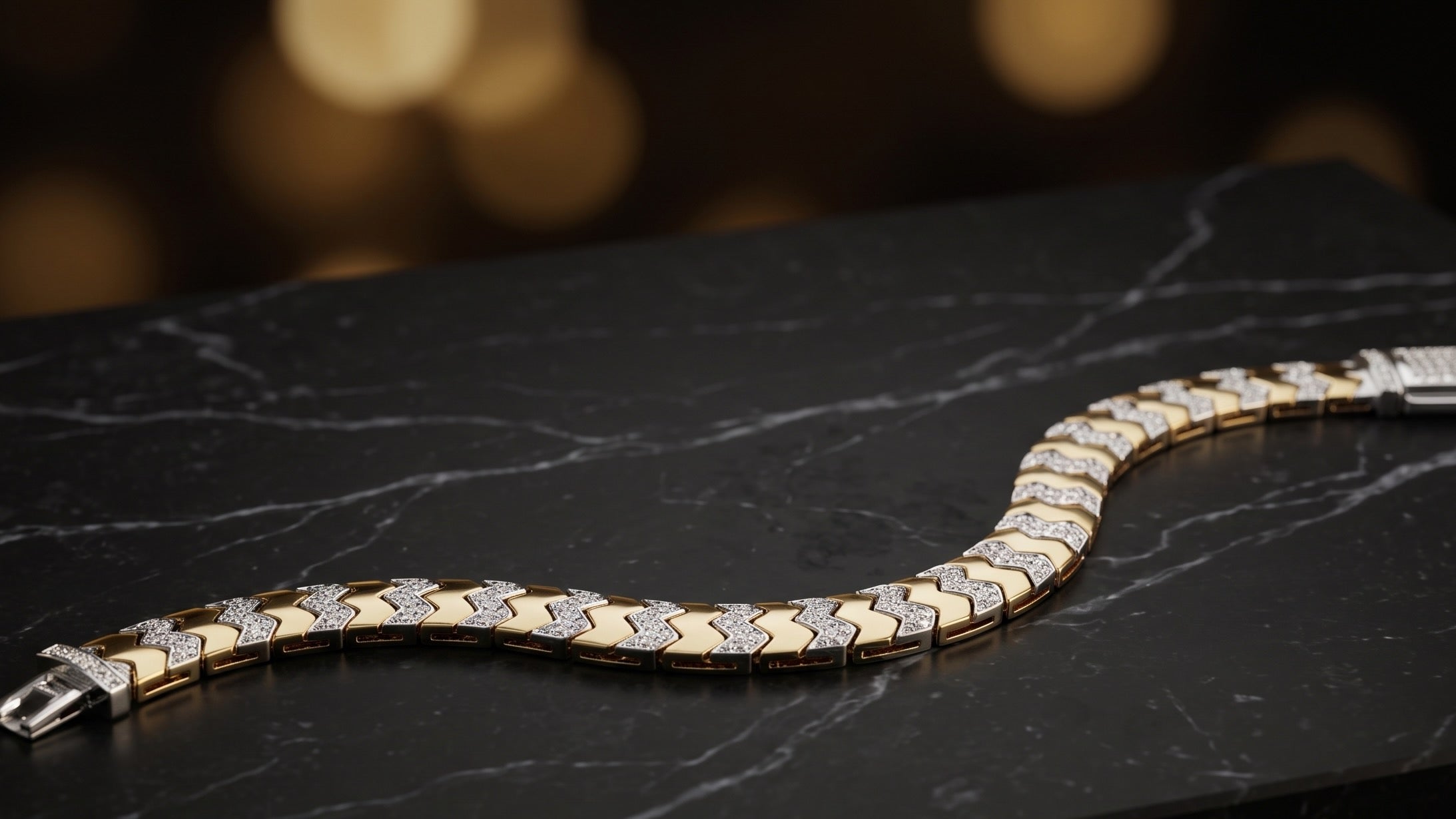 The Signature Two-Tone Link Bracelet — Handcrafted Men's Statement Piece