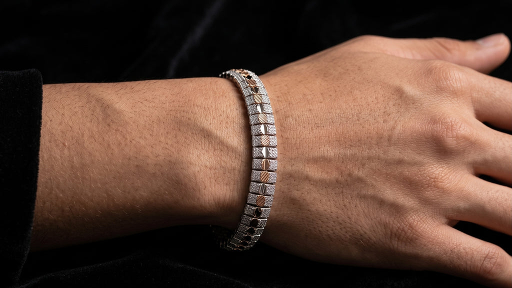 The Signature Two-Tone Link Bracelet — Handcrafted Men's Statement Piece