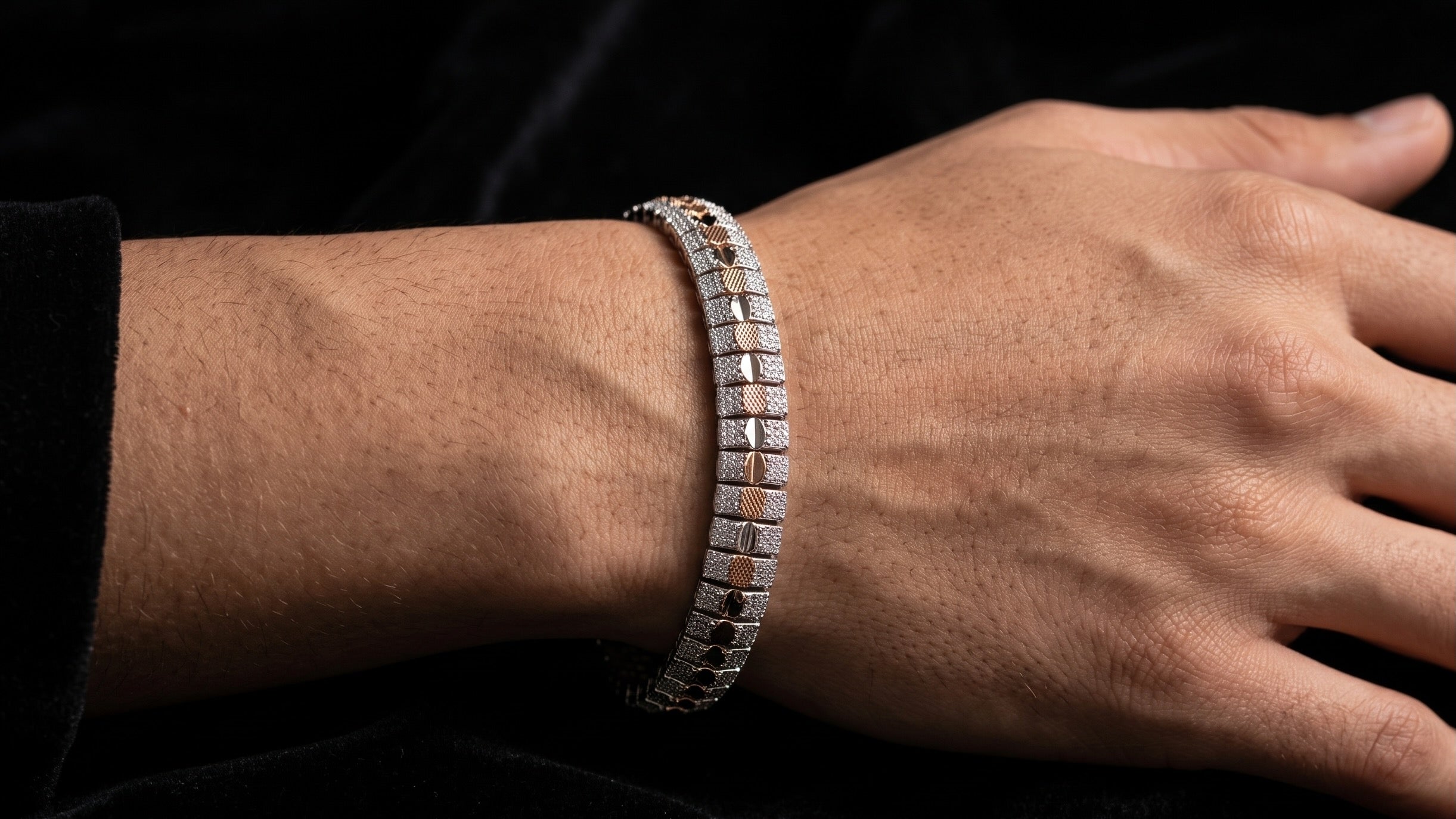 The Signature Two-Tone Link Bracelet — Handcrafted Men's Statement Piece