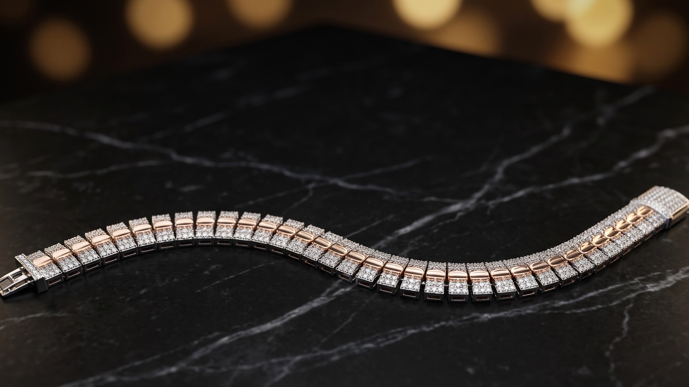 The Signature Two-Tone Link Bracelet — Handcrafted Men's Statement Piece