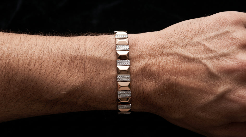The Signature Two-Tone Link Bracelet — Handcrafted Men's Statement Piece