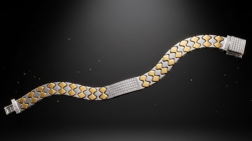 The Signature Two-Tone Link Bracelet — Handcrafted Men's Statement Piece