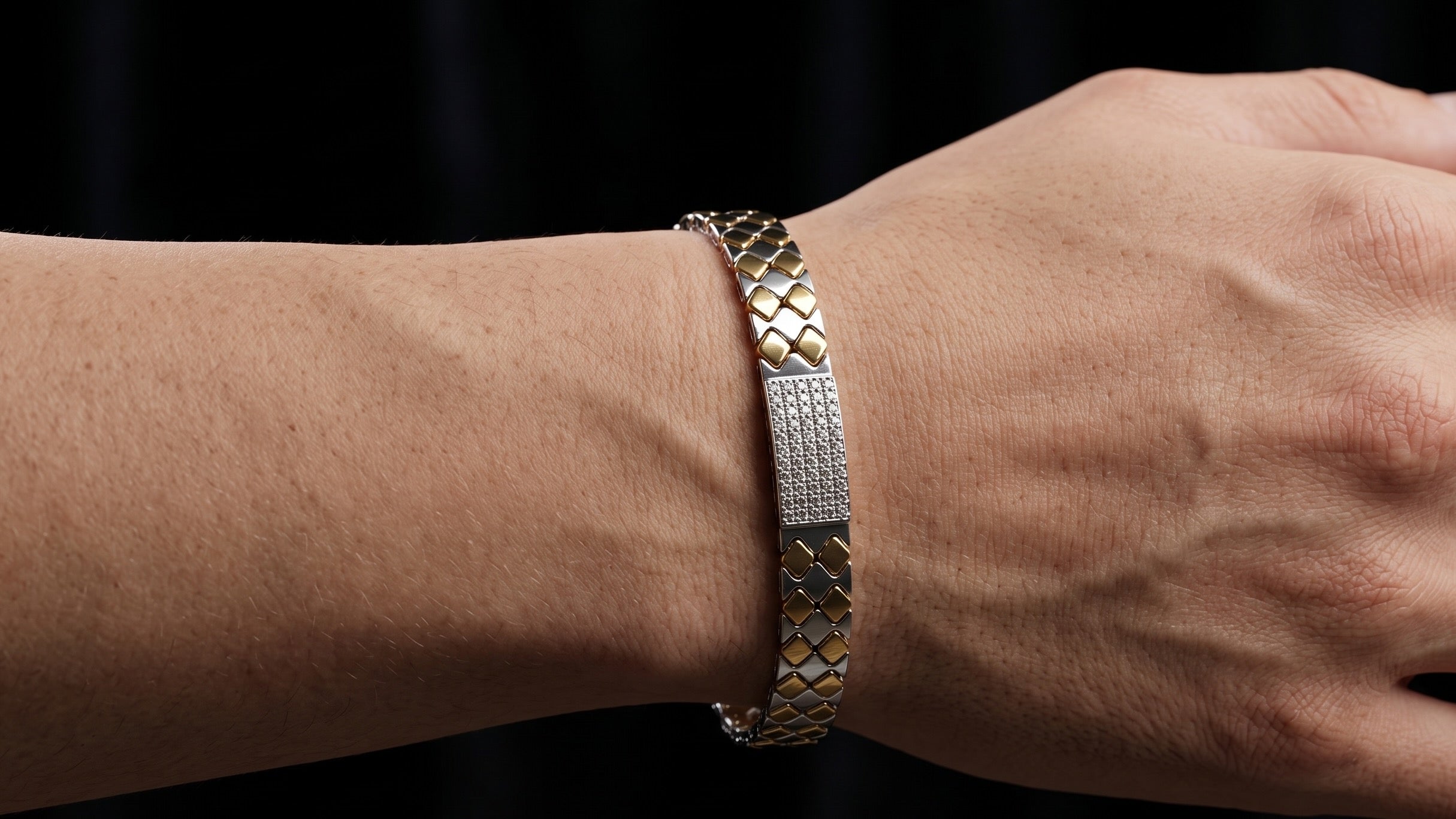 The Signature Two-Tone Link Bracelet — Handcrafted Men's Statement Piece