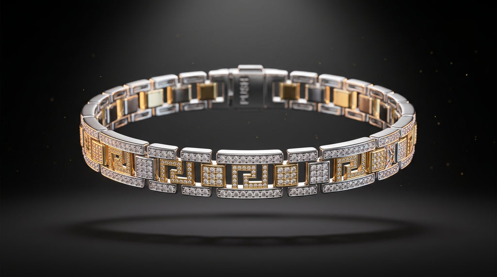 The Signature Two-Tone Link Bracelet — Handcrafted Men's Statement Piece
