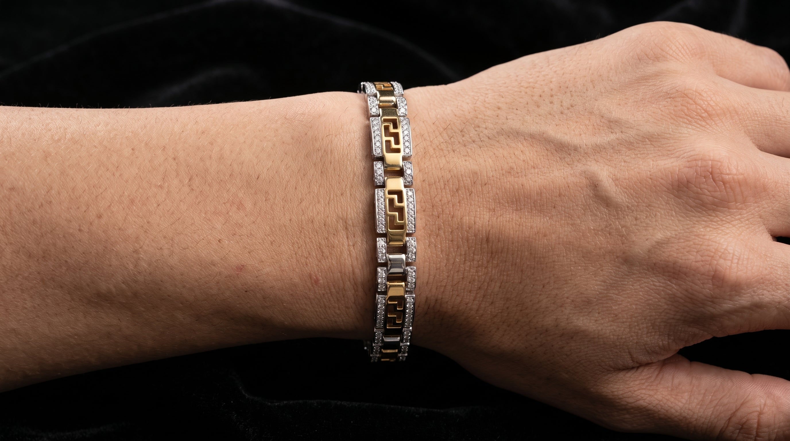 The Signature Two-Tone Link Bracelet — Handcrafted Men's Statement Piece