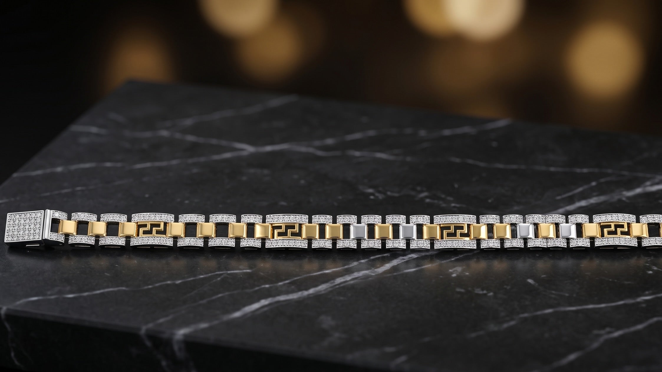 The Signature Two-Tone Link Bracelet — Handcrafted Men's Statement Piece