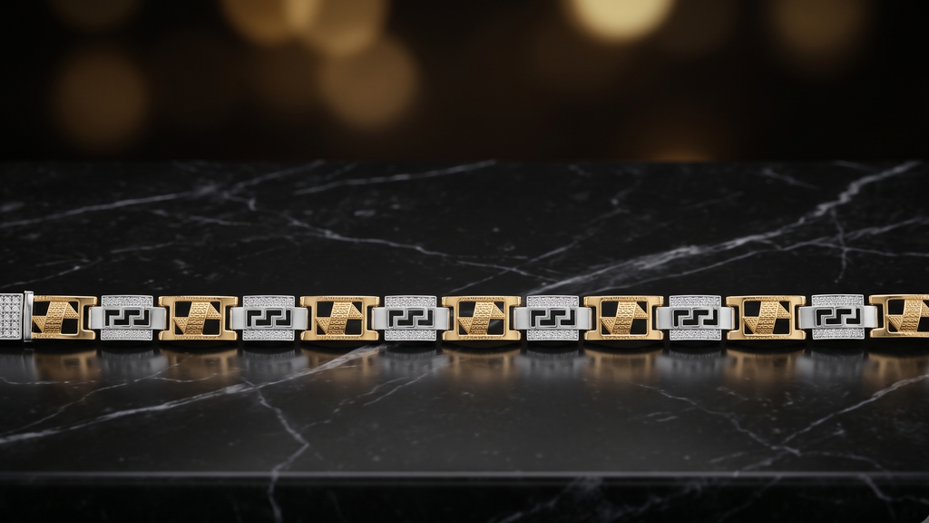 The Signature Two-Tone Link Bracelet — Handcrafted Men's Statement Piece