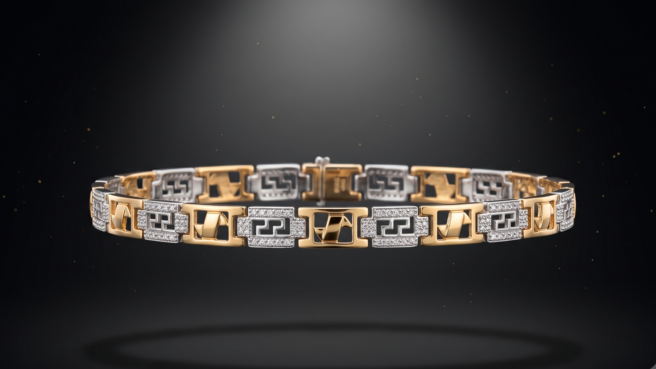 The Signature Two-Tone Link Bracelet — Handcrafted Men's Statement Piece