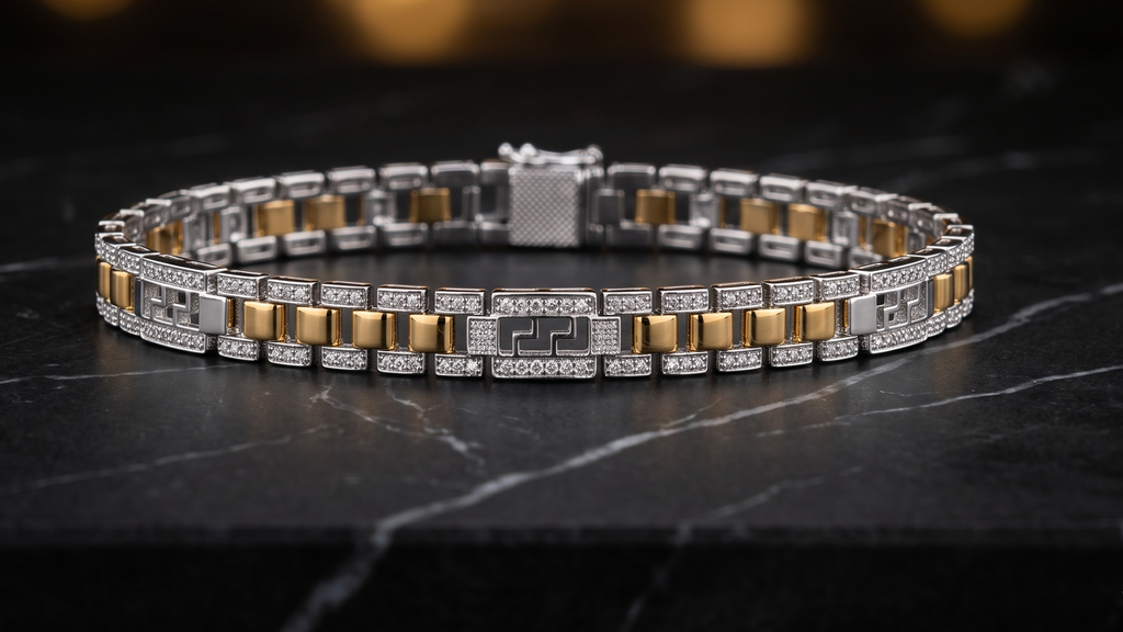The Signature Two-Tone Link Bracelet — Handcrafted Men's Statement Piece