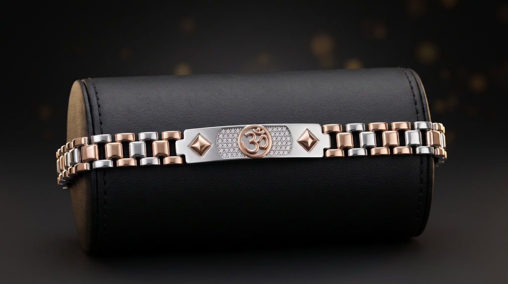 The Signature Two-Tone Link Bracelet — Handcrafted Men's Statement Piece