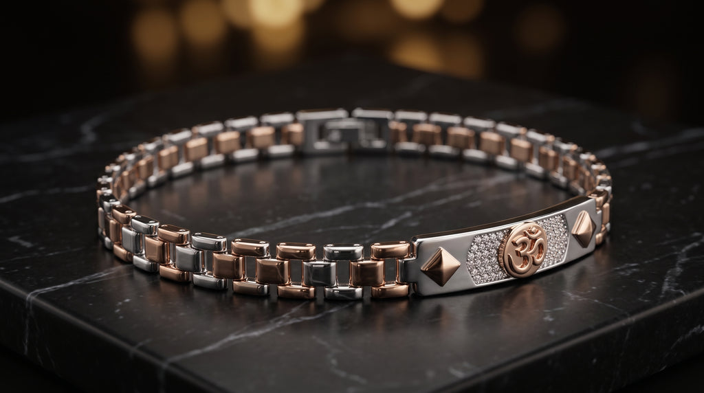 The Signature Two-Tone Link Bracelet — Handcrafted Men's Statement Piece