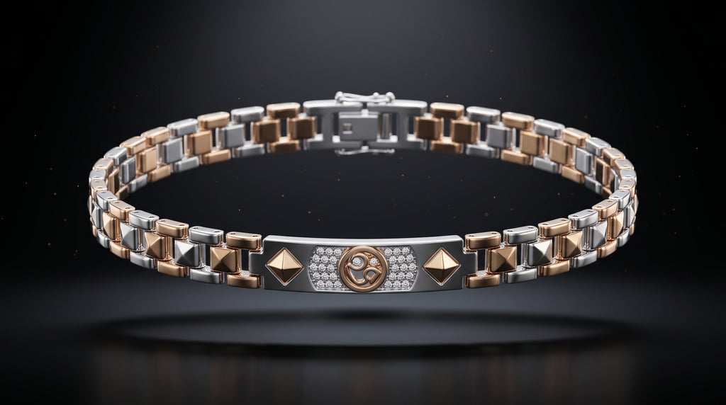 The Signature Two-Tone Link Bracelet — Handcrafted Men's Statement Piece