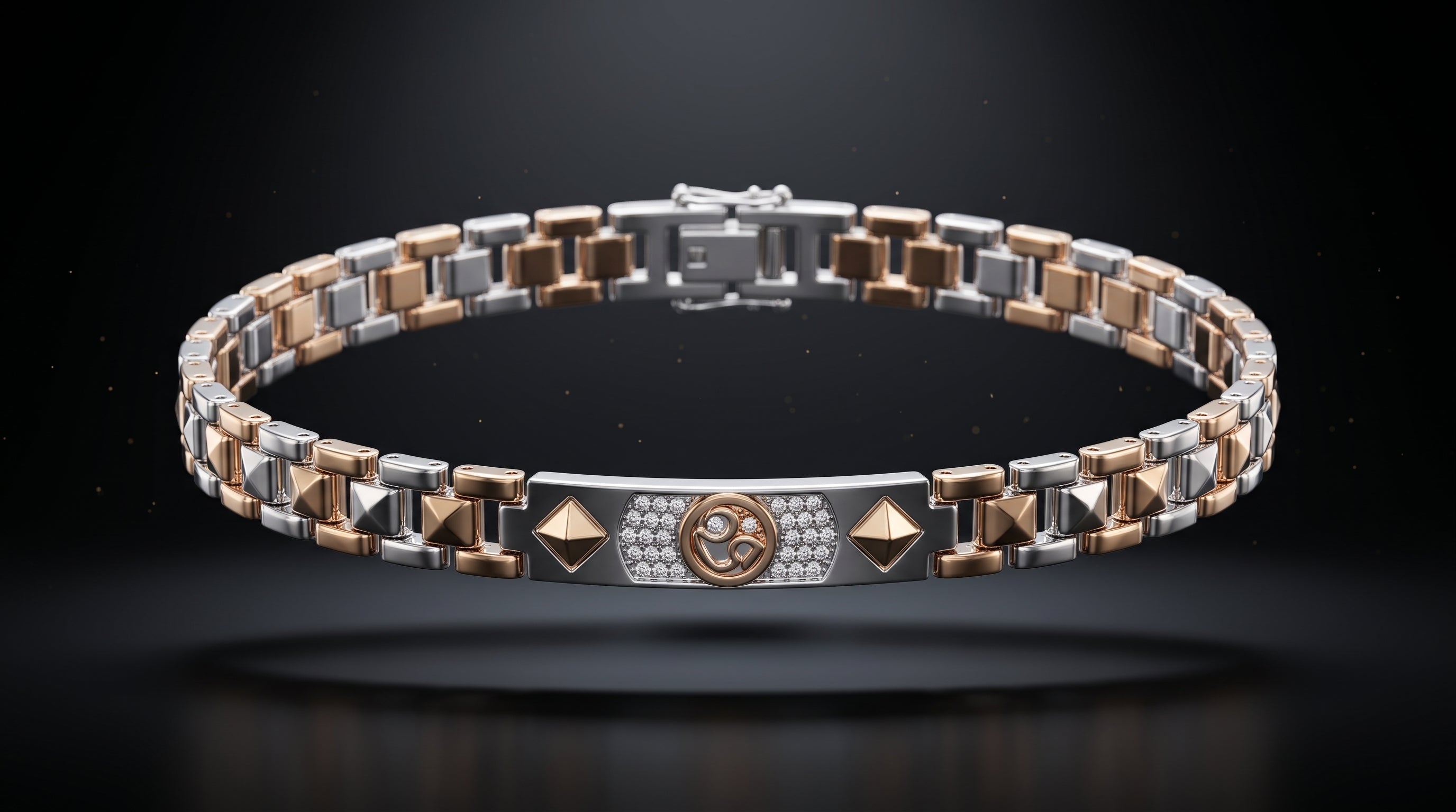 The Signature Two-Tone Link Bracelet — Handcrafted Men's Statement Piece