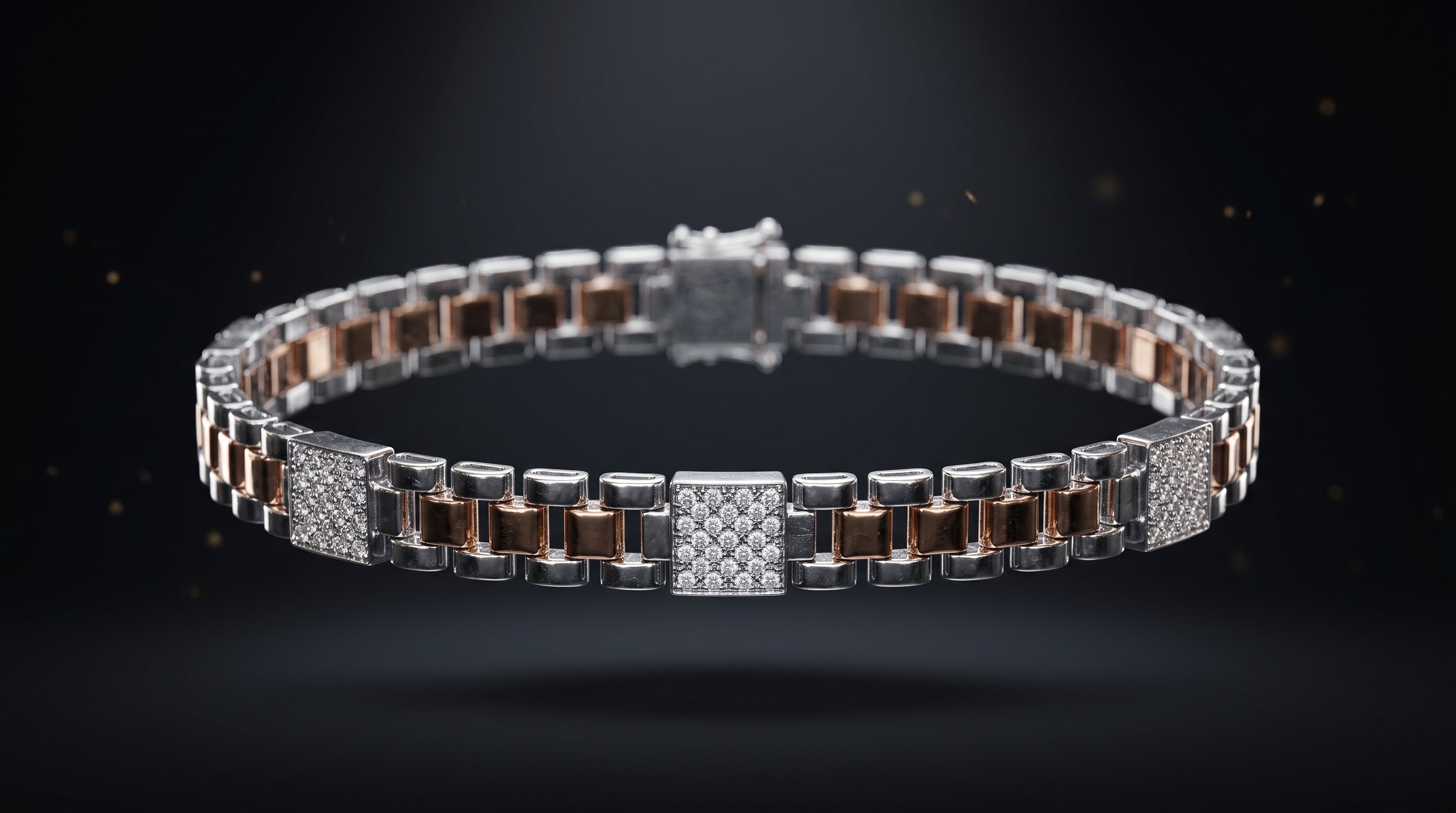 The Signature Two-Tone Link Bracelet — Handcrafted Men's Statement Piece