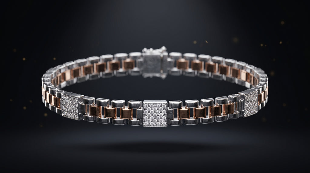 The Signature Two-Tone Link Bracelet — Handcrafted Men's Statement Piece