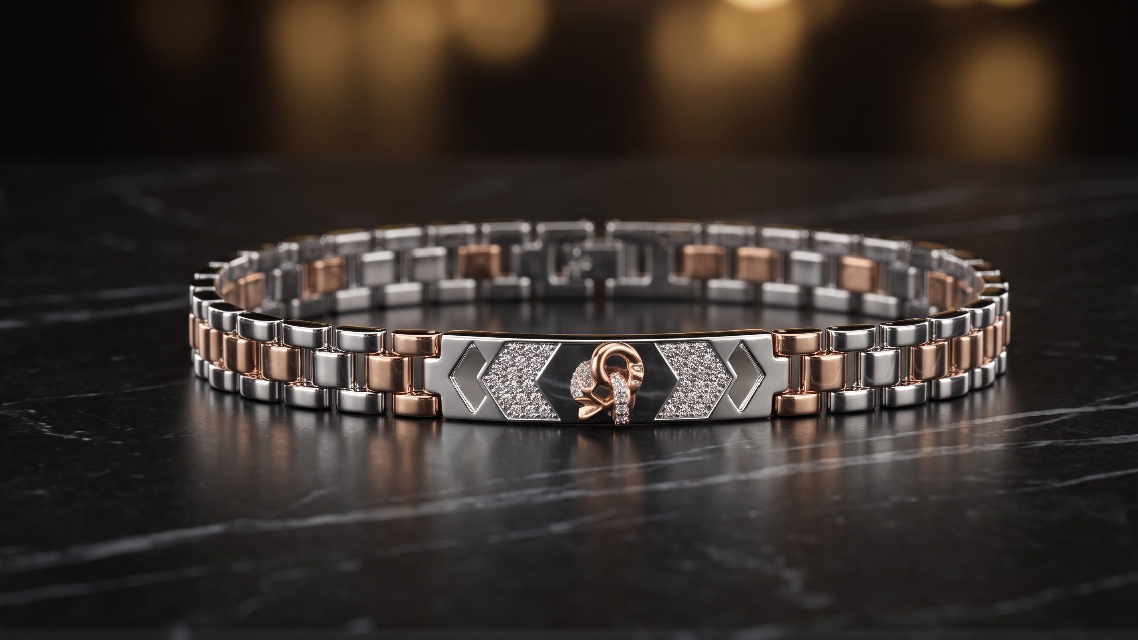 The Signature Two-Tone Link Bracelet — Handcrafted Men's Statement Piece