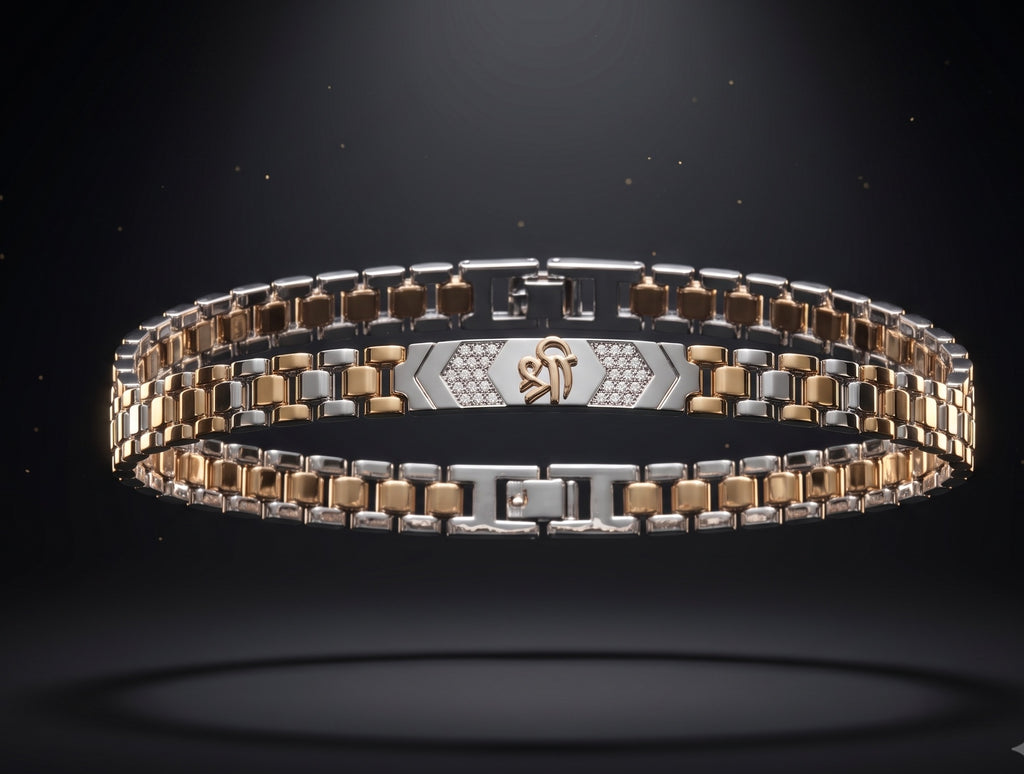 The Signature Two-Tone Link Bracelet — Handcrafted Men's Statement Piece