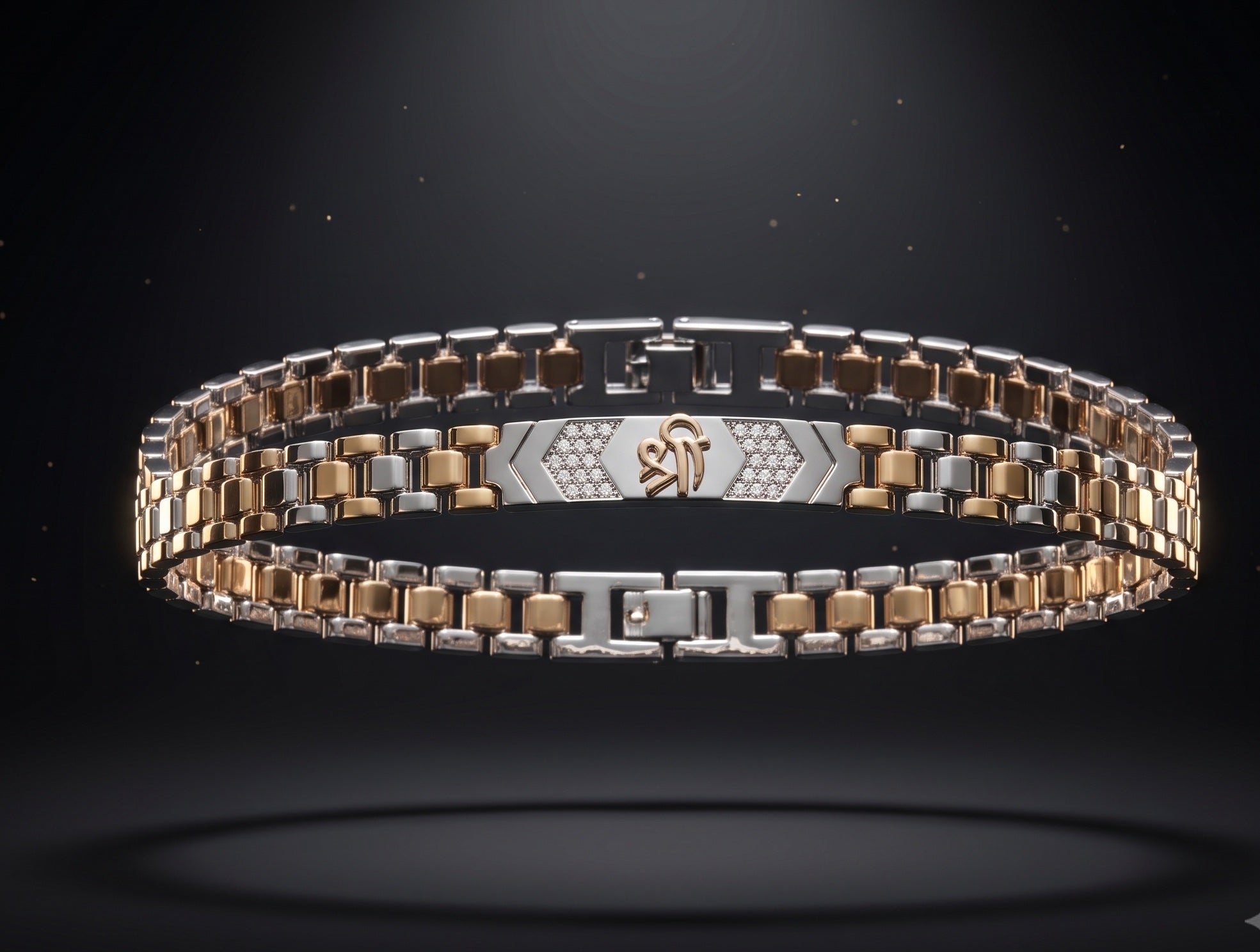 The Signature Two-Tone Link Bracelet — Handcrafted Men's Statement Piece