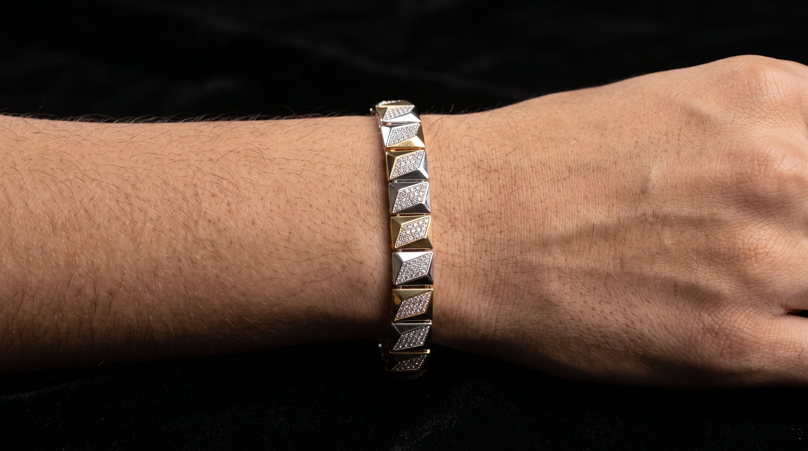 The Signature Two-Tone Link Bracelet — Handcrafted Men's Statement Piece