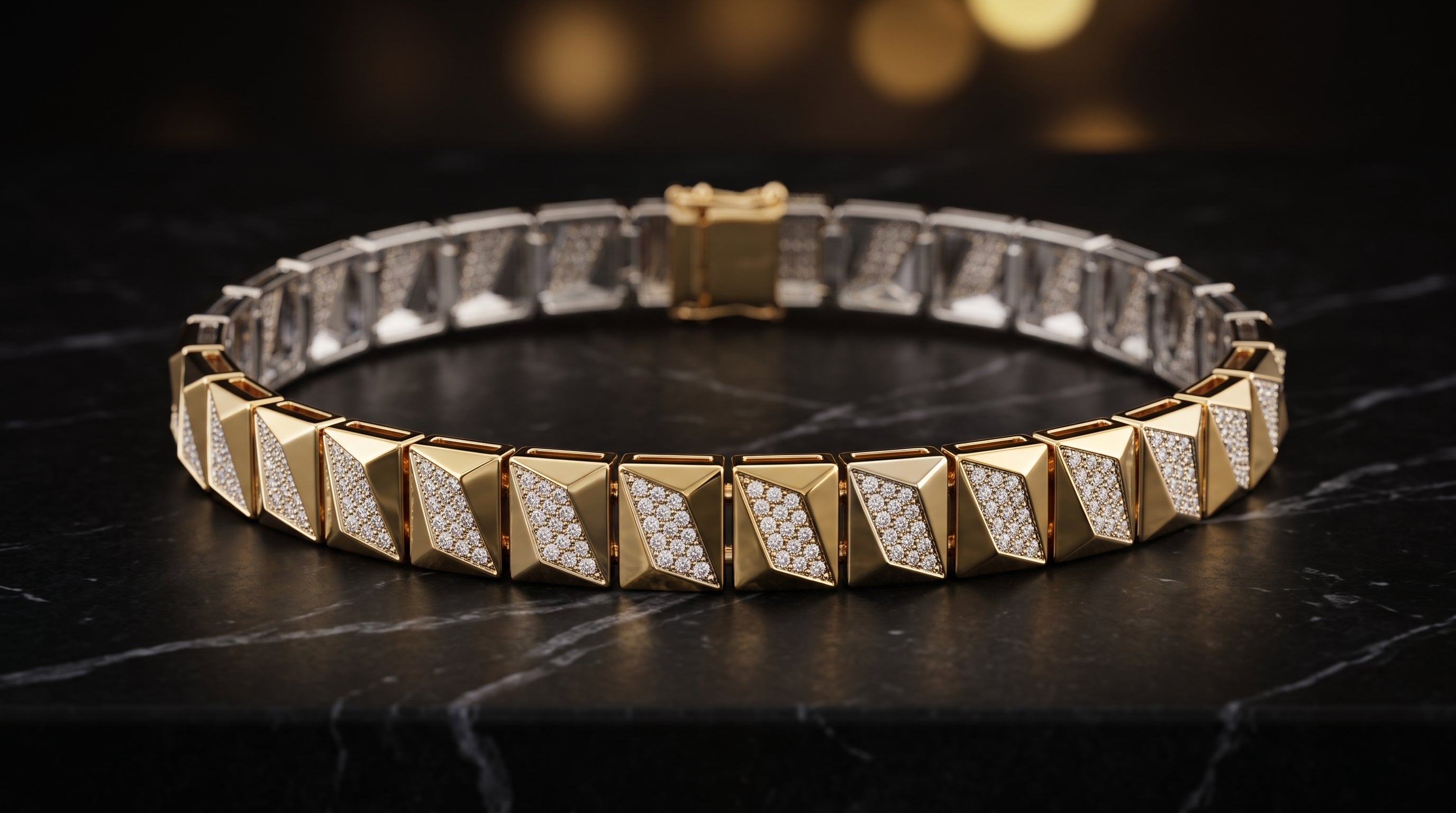 The Signature Two-Tone Link Bracelet — Handcrafted Men's Statement Piece