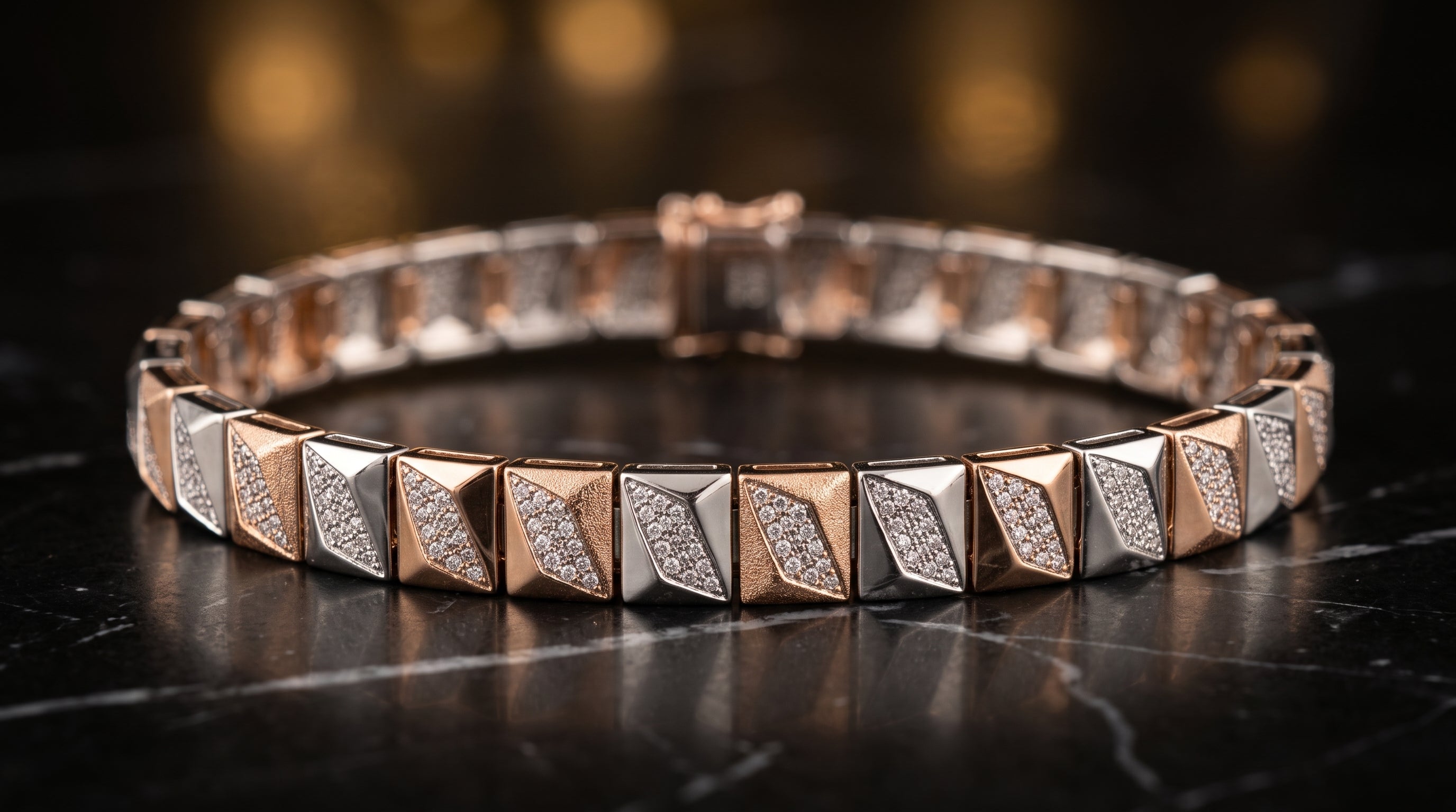 The Signature Two-Tone Link Bracelet — Handcrafted Men's Statement Piece