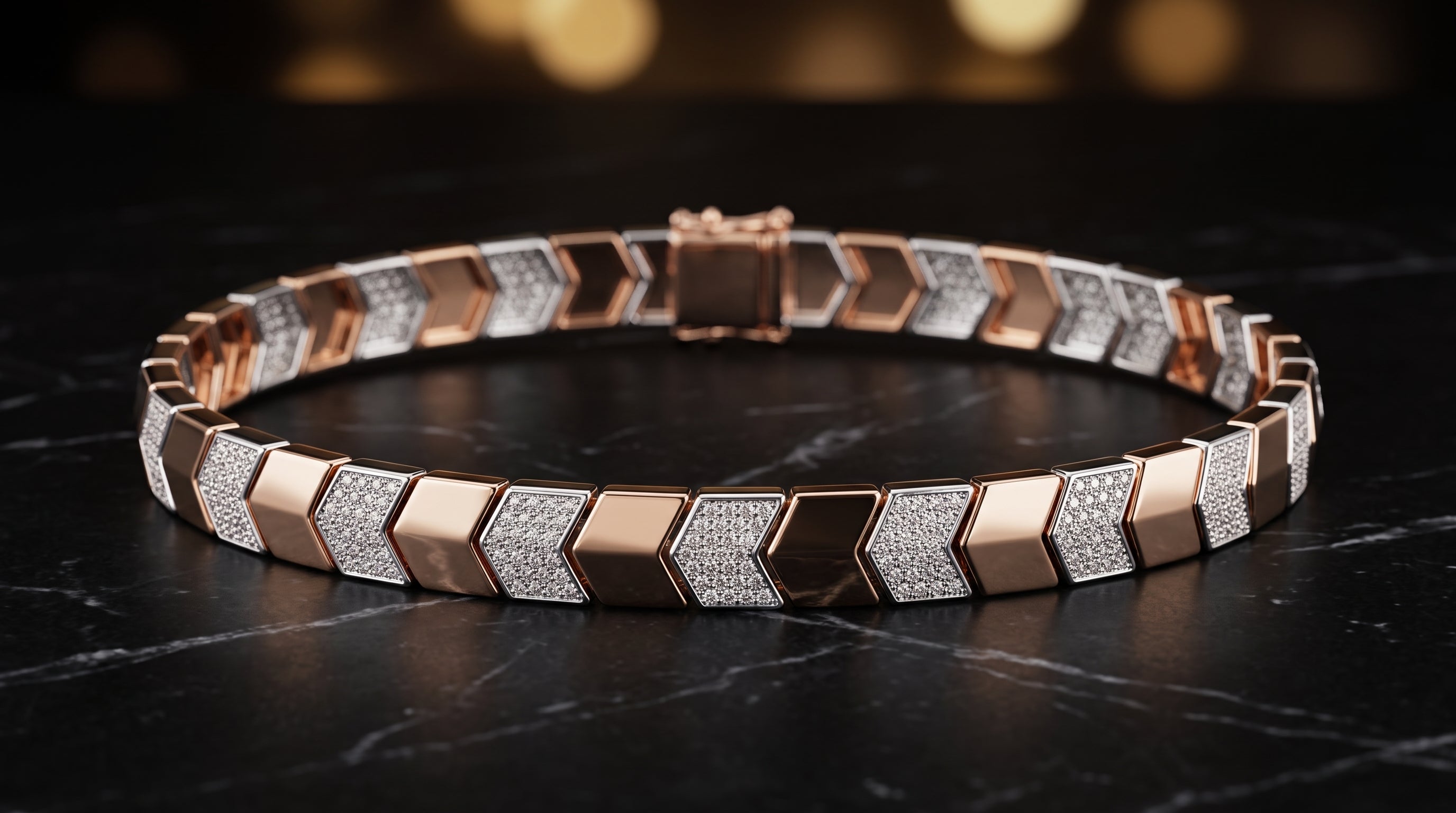 The Signature Two-Tone Link Bracelet — Handcrafted Men's Statement Piece