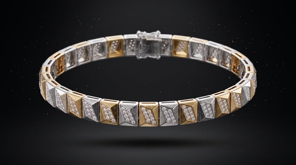 The Signature Two-Tone Link Bracelet — Handcrafted Men's Statement Piece