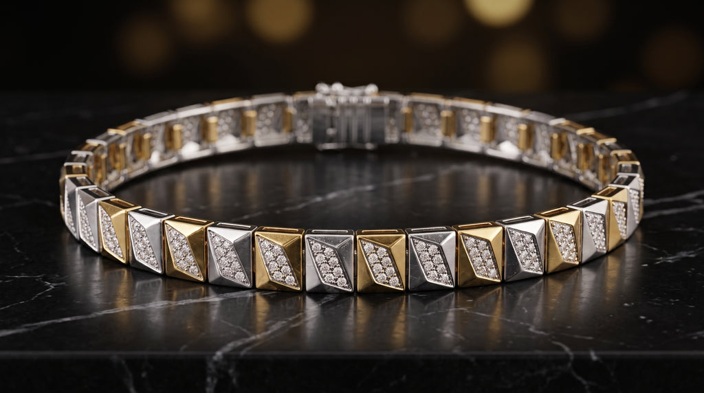 The Signature Two-Tone Link Bracelet — Handcrafted Men's Statement Piece