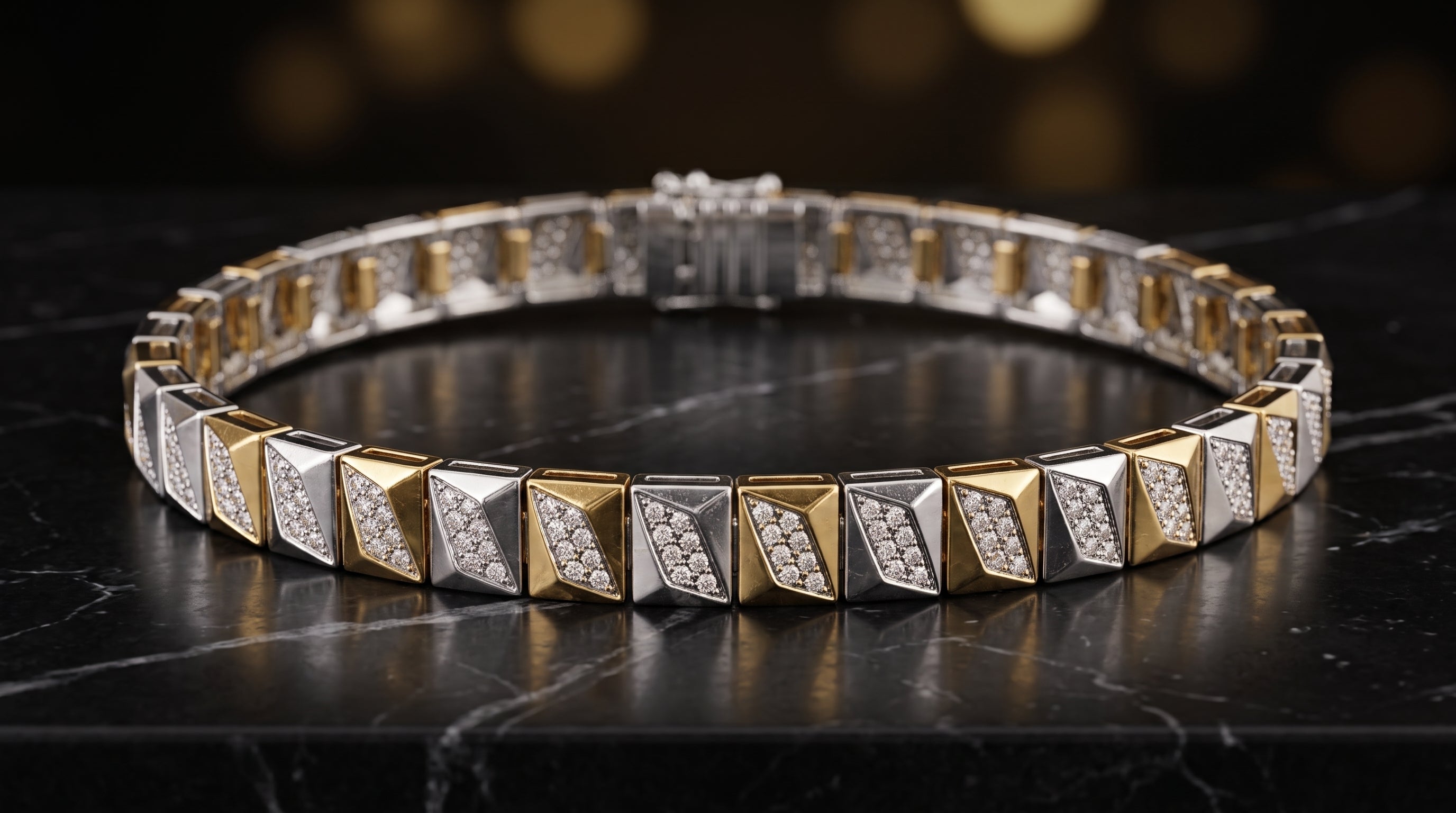 The Signature Two-Tone Link Bracelet — Handcrafted Men's Statement Piece