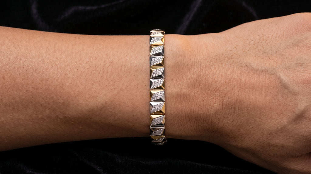 The Signature Two-Tone Link Bracelet — Handcrafted Men's Statement Piece