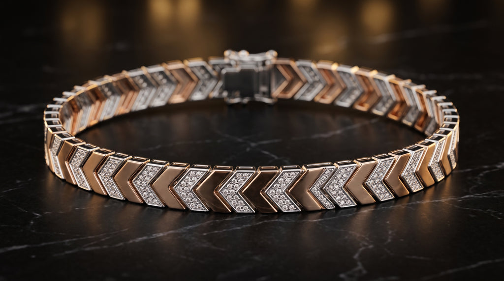 The Signature Two-Tone Link Bracelet — Handcrafted Men's Statement Piece