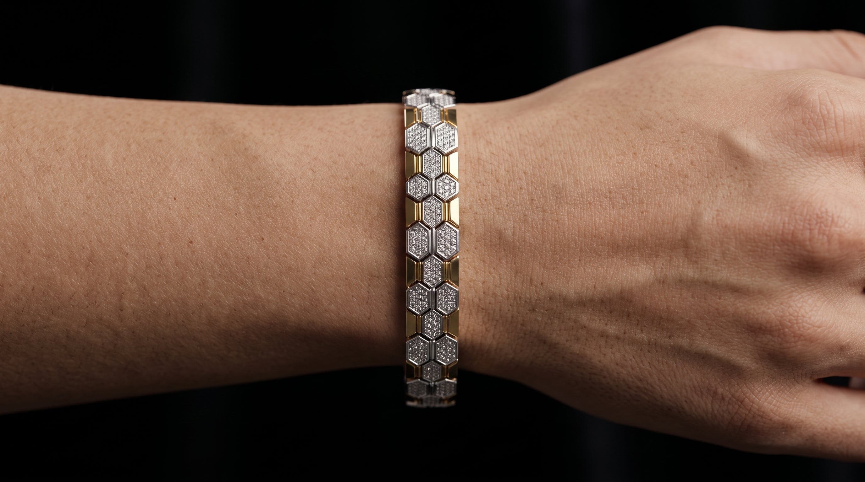 The Signature Two-Tone Link Bracelet — Handcrafted Men's Statement Piece