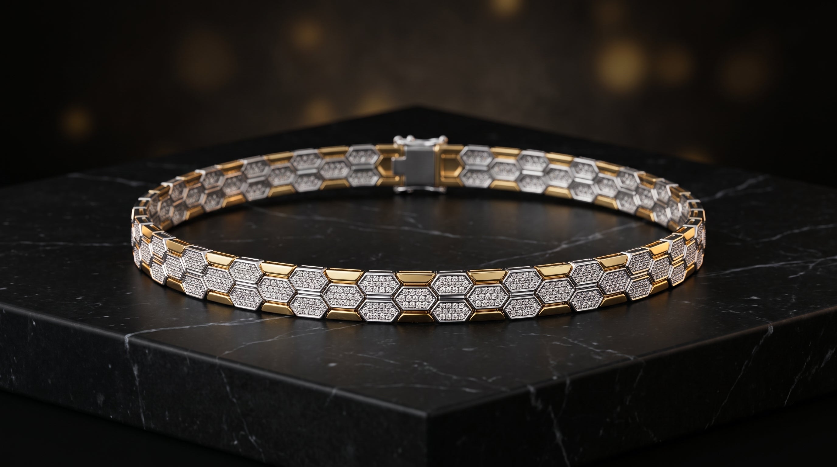 The Signature Two-Tone Link Bracelet — Handcrafted Men's Statement Piece