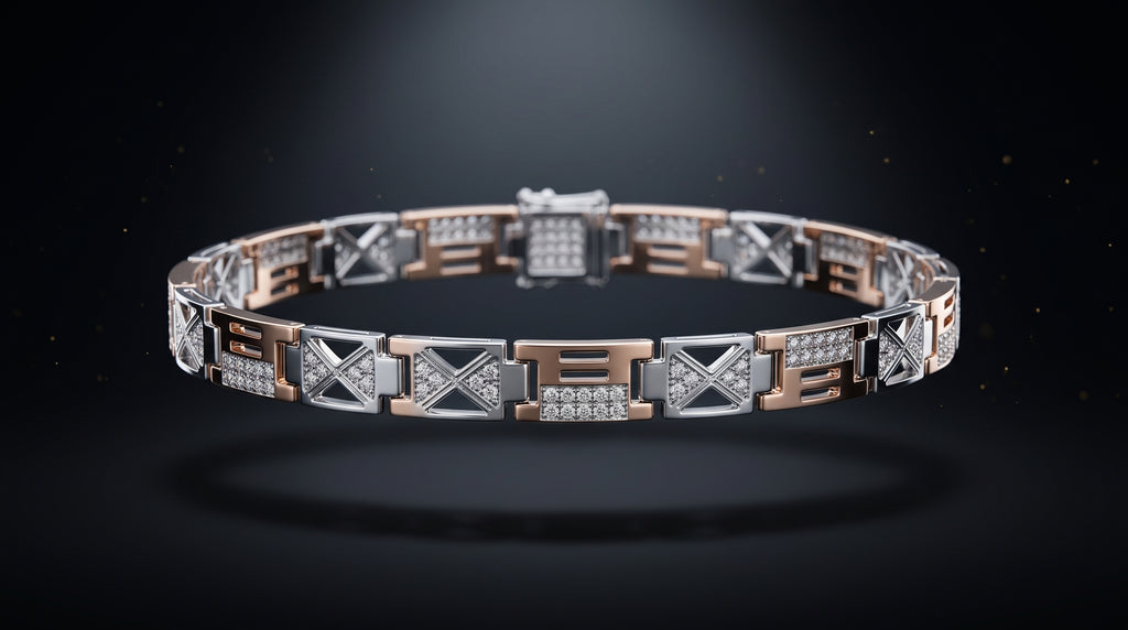 The Signature Two-Tone Link Bracelet — Handcrafted Men's Statement Piece