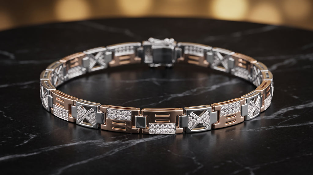 The Signature Two-Tone Link Bracelet — Handcrafted Men's Statement Piece
