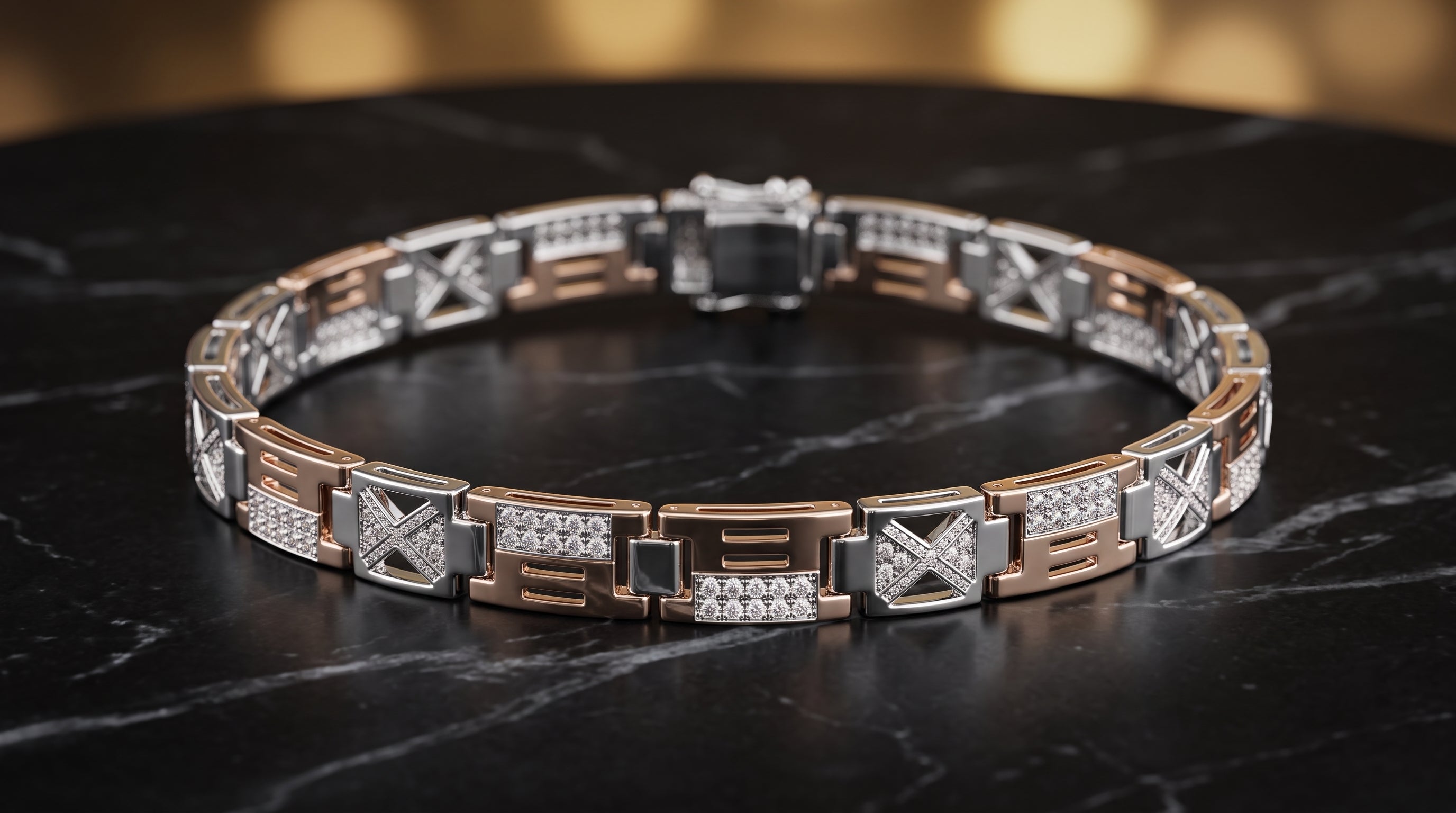 The Signature Two-Tone Link Bracelet — Handcrafted Men's Statement Piece