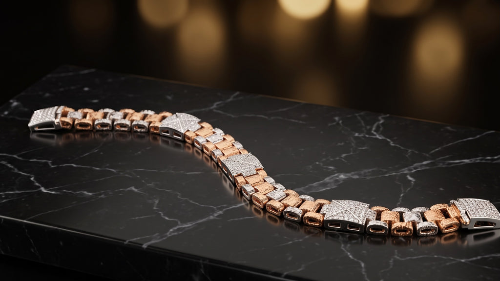 The Signature Two-Tone Link Bracelet — Handcrafted Men's Statement Piece