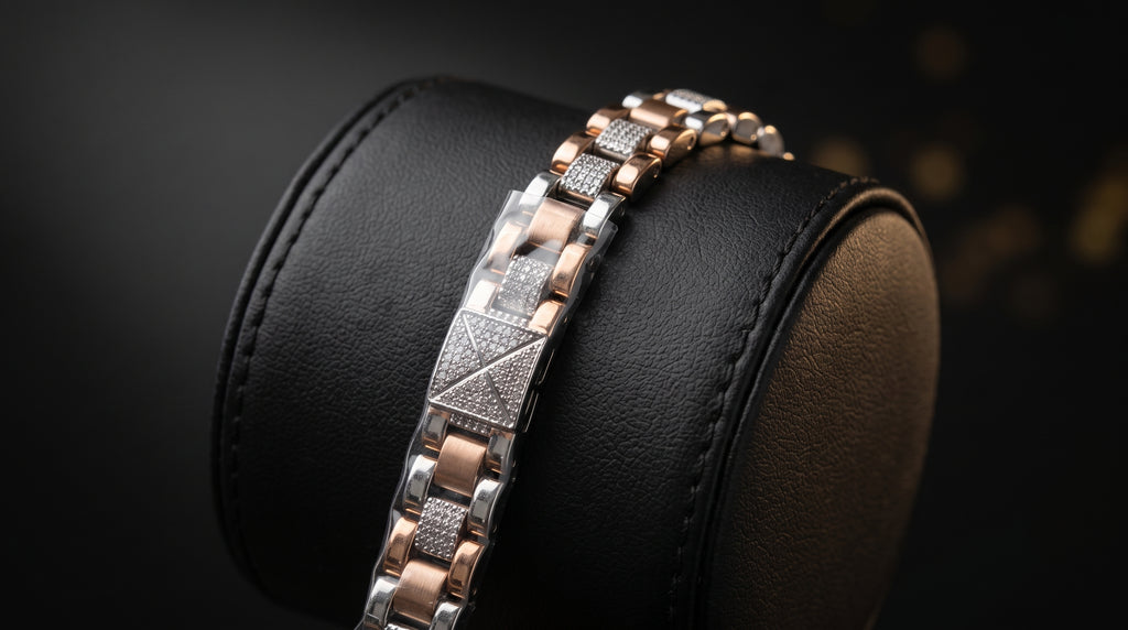 The Signature Two-Tone Link Bracelet — Handcrafted Men's Statement Piece