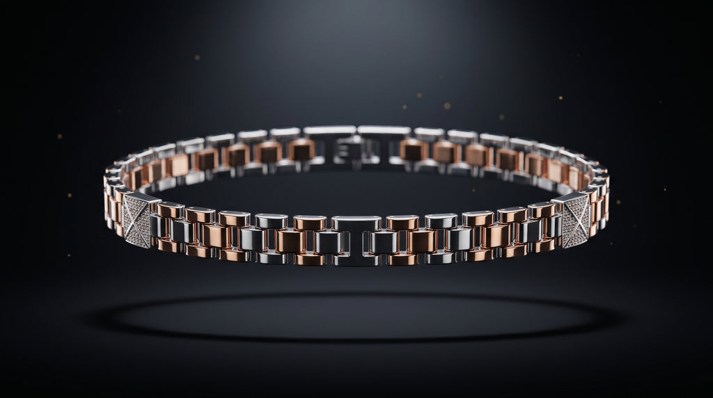 The Signature Two-Tone Link Bracelet — Handcrafted Men's Statement Piece