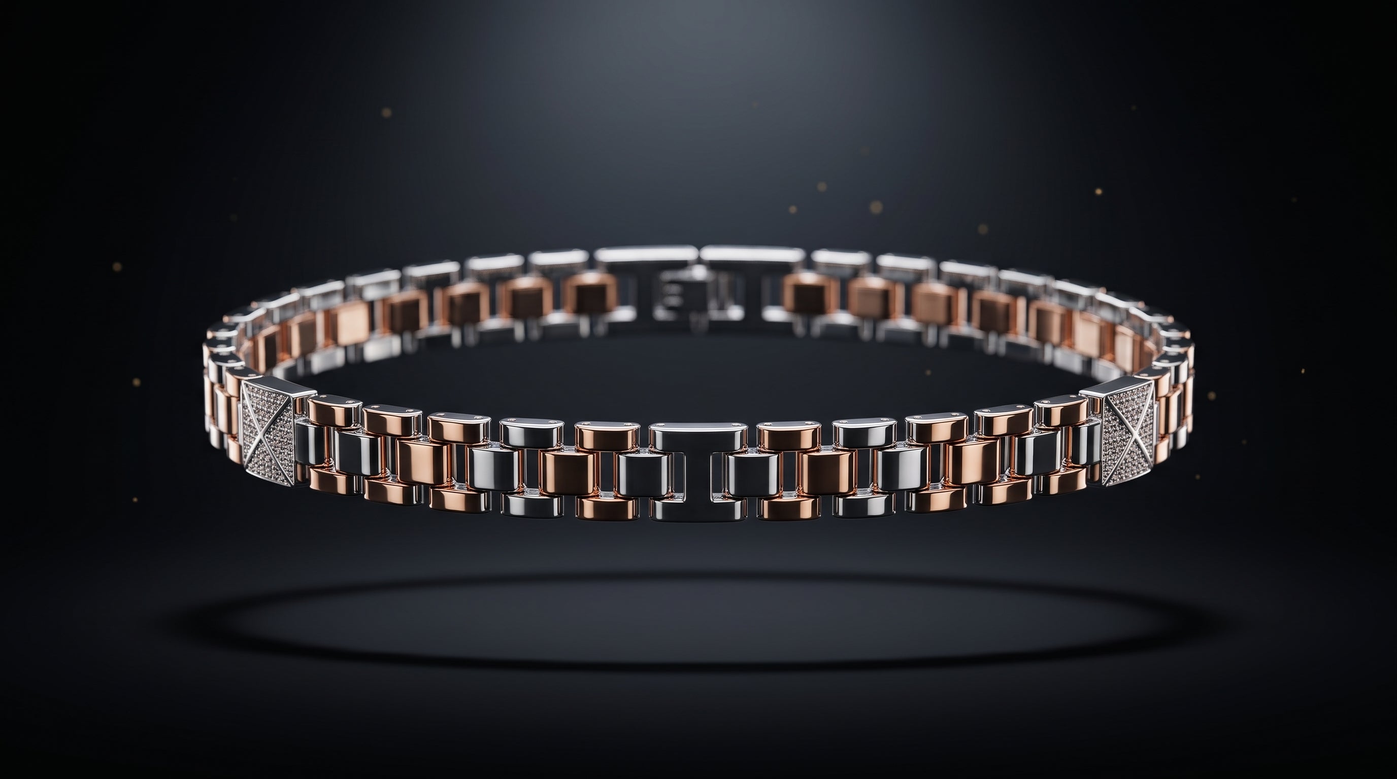 The Signature Two-Tone Link Bracelet — Handcrafted Men's Statement Piece